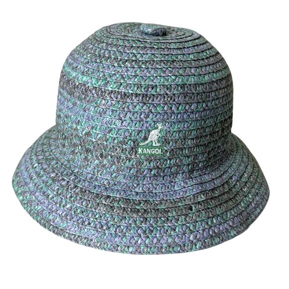 Kangol Bucket Hat Turf Green Straw Hat Size Medium Braid Casual Unisex